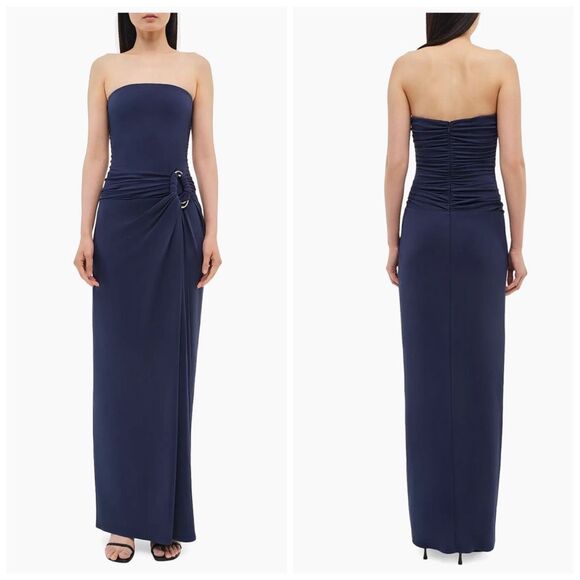 SIMKHAI $795 Emma Ruched Strapless Column Gown Size 4 - Picture 1 of 12